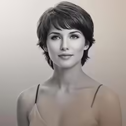 a very pretty lady posing for a photo in this drawing