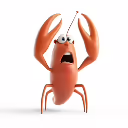 a cartoon crab with one eye open and a very large body