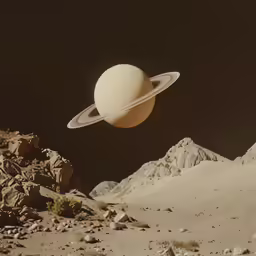 an image of planet with its two ringed planets