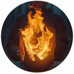 a fireball that is inside of the bowl