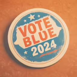 the sticker is for the president on the vote blue logo
