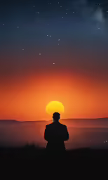 a man standing on top of a hill