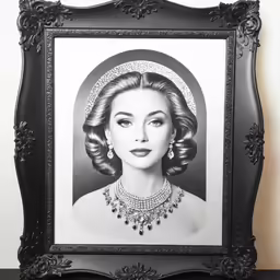 an old photo of a lady in black and white