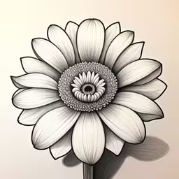 a large white flower with very thin black lines