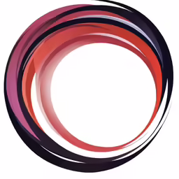 an abstract circle with red and purple waves