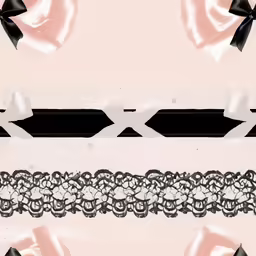 a pattern made up of some black and white ribbons