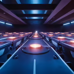 an empty vehicle terminal has some glowing lights