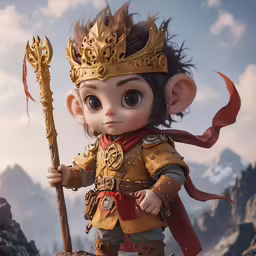 a troll like doll with a large gold crown on it