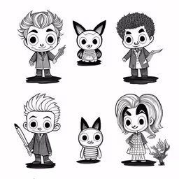 three little harry potters and a few other people,a series of six different little kids from harry potter