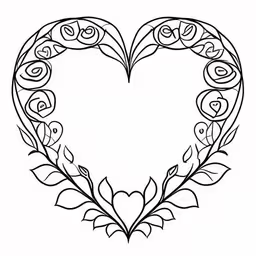 a heart shaped frame with leaves and hearts,a heart shaped frame in the shape of a leaf