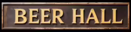 a metal sign that reads beer hall