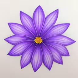 purple flower painted on white surface with watermark,a purple flower that is placed on a white surface
