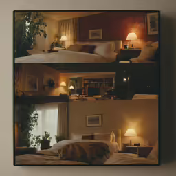 a photograph taken from the inside of a bedroom