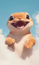 a digital painting of an animal that is happy