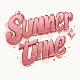 the words summer time are in metallic lettering