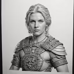 a portrait of a woman with her hair braided in