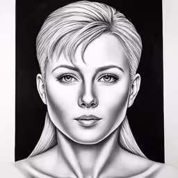 this drawing has been created for a portrait of a woman