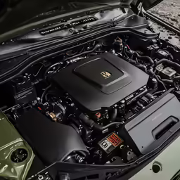 the engine in the mercedes e - class coupe is pictured