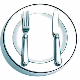 silverware on white plate with knife and fork