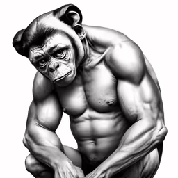 a gorilla is posing for a picture