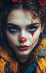an image of a woman with creepy makeup