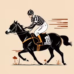 a jockey riding a horse while running