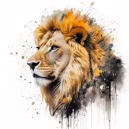 a white lion with long hair is shown on the image