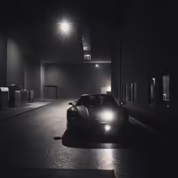 a couple of cars that are parked in a garage