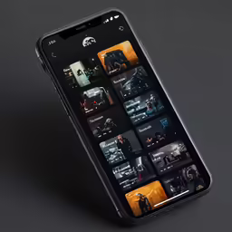 the black mobile phone has images on it