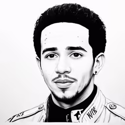the ink drawing of race car driver tonyya