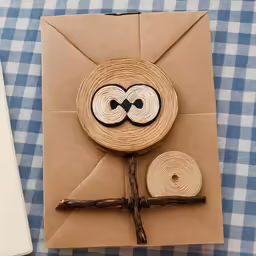a piece of cardboard with a cut out of an owl