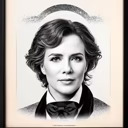 the poster shows a woman wearing a black bow tie