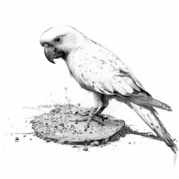 a parrot is sitting on top of a piece of wood