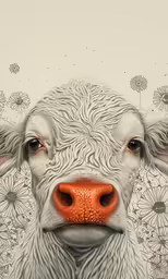 this is a digital painting of a cow