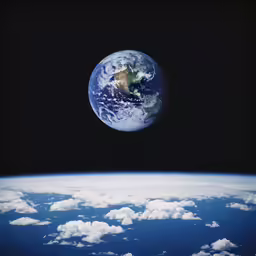 the earth as seen from the space shuttle in space