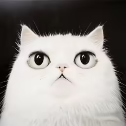 a close - up of a cat with eyes wide open