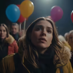 an image of woman in front of people at a party