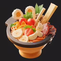 a wooden fruit and vegetable bowl with forks