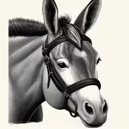 a horse is shown in black and white