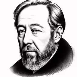 the head and shoulders of a man with beards, in a black suit