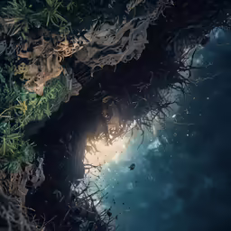 a bunch of flowers in water that are inside a hole