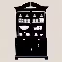 a silhouette of a china cabinet with two doors