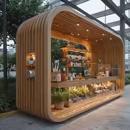 a small bar that is in the side of a building