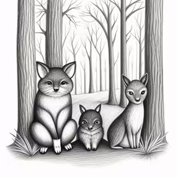 an art print featuring two foxes, and their baby
