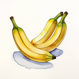 there is a drawing of a bunch of bananas on the paper,a bunch of ripe bananas is lying on a towel