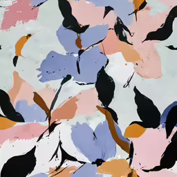 a painting that looks like it has flowers all over it