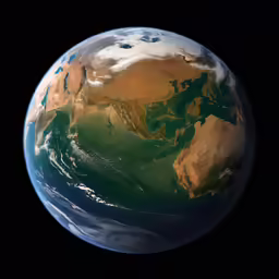 the earth with some brown clouds in it