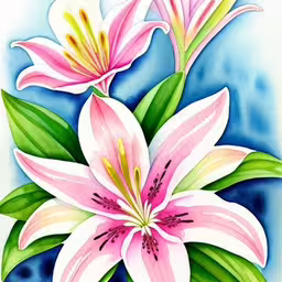 some very pretty flowers painted on a piece of paper