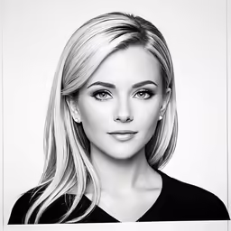 a woman with blonde hair in a black shirt