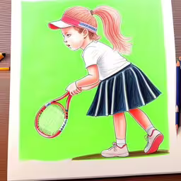 the girl is ready to hit the tennis ball